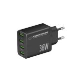 Esperanza EZC107K netoplader 36W sort #1