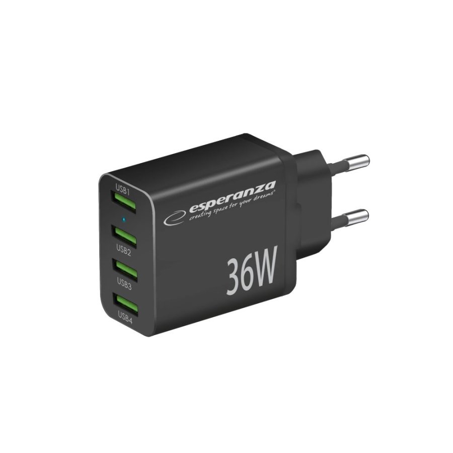 Esperanza EZC107K netoplader 36W sort #1