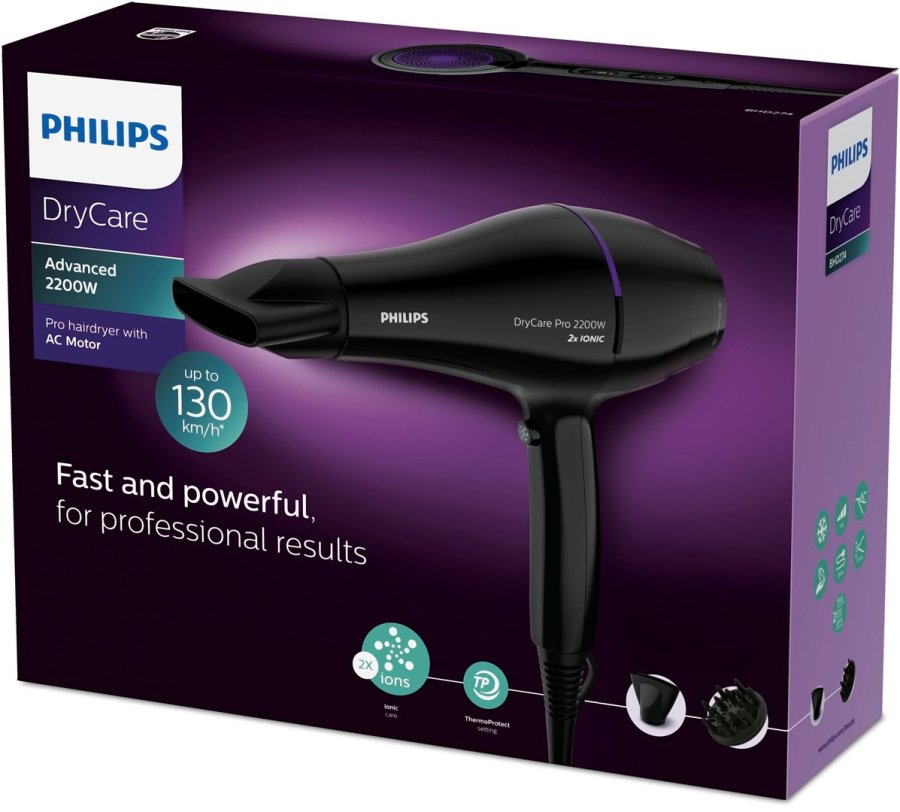 Philips DryCare Kraftig Pro h�rt�rrer med vekselstr�msmotor 2200W t�rrekraft #2