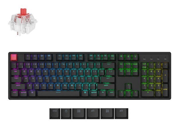 Keychron K10 QMK V2 tastatur Universel USB + RF Wireless + Bluetooth QWERTY Engelsk Sort #1