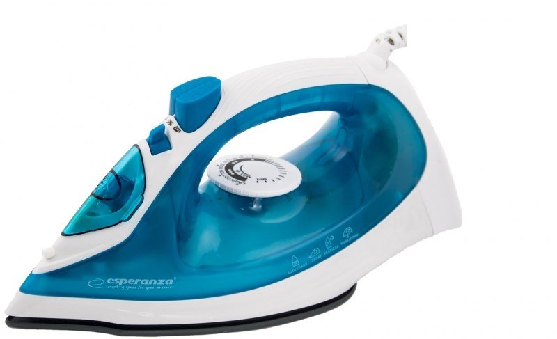Esperanza EHI002 strygejern Dampstrygejern Keramisk strygesl Bl, Hvid 2200 W #1
