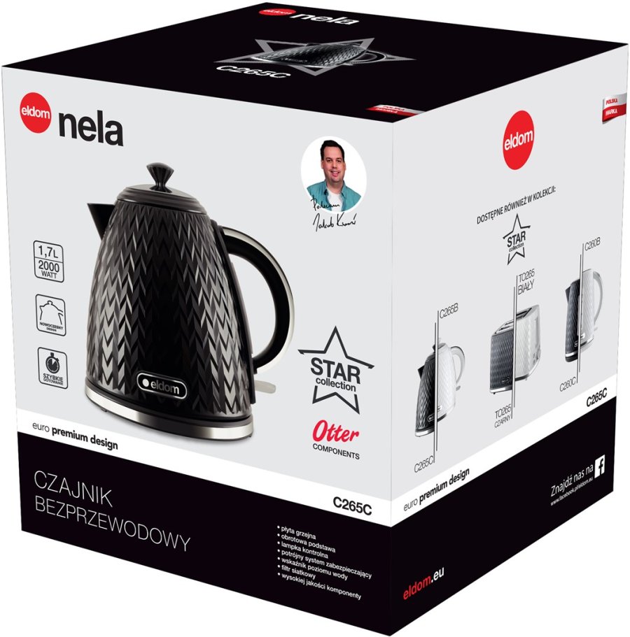 ELDOM Elkedel NELA, kapacitet 1,7 l, effekt 2000 W, sort #3