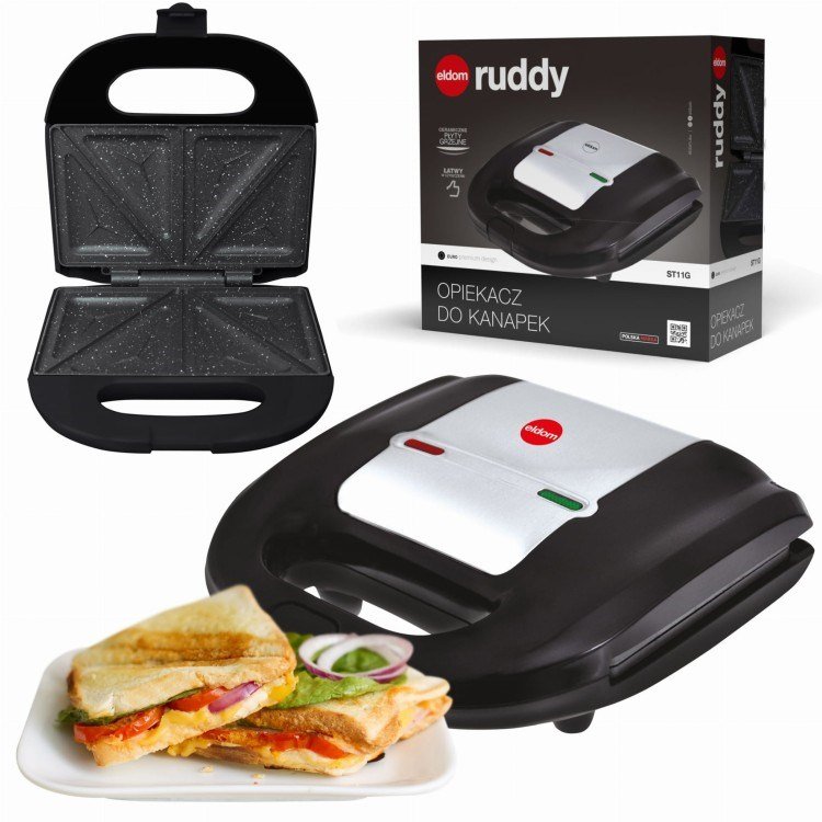 ELDOM Sandwich RUDDY, 750 W, granitplader #6