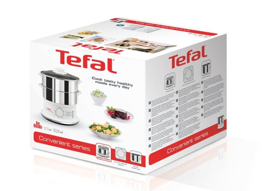 Tefal VC1451 dampkoger 2 kurv(e) Fritstende 900 W Hvid, Rustfrit stl #2