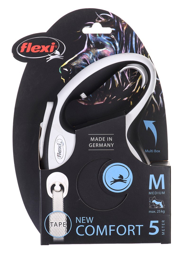 Flexi New Comfort M Tape 5 m Sort Hund Fleksibel hundesnor #4