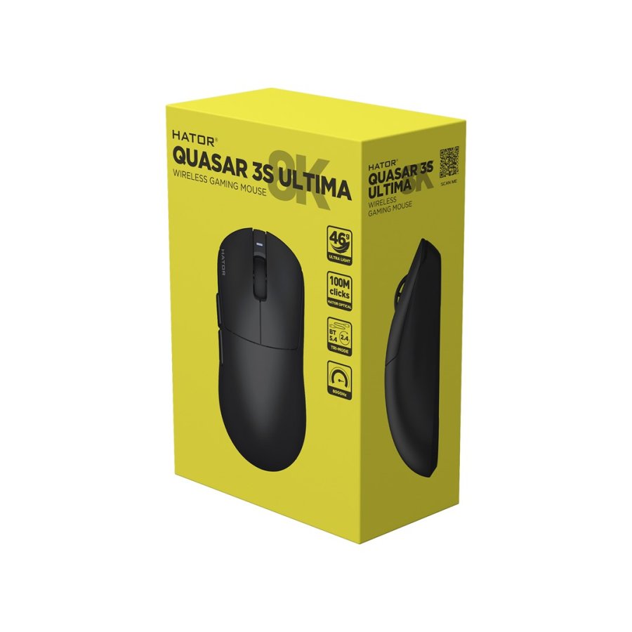 HATOR Quasar 3S Ultima 8K Wireless mus Spil H�jre h�nd RF Wireless + Bluetooth + USB Type-C Optisk 30000 dpi #13