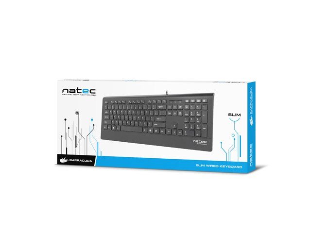 Natec multimedietastatur BARRACUDA slim USB, US-layout, sort #4