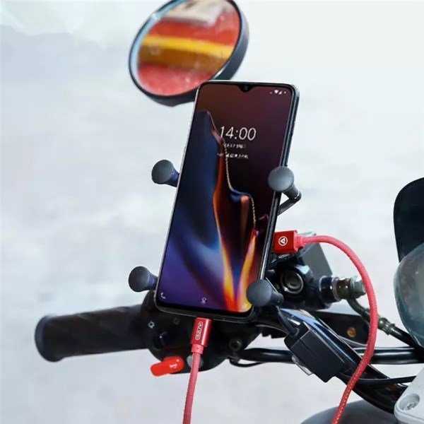 MOTORCYKEL TELEFONHOLDER FREEDCONN MC7W MED INDUKTIV OPLADER + BM2R FASTGRELSE AF HOVEDRR #4