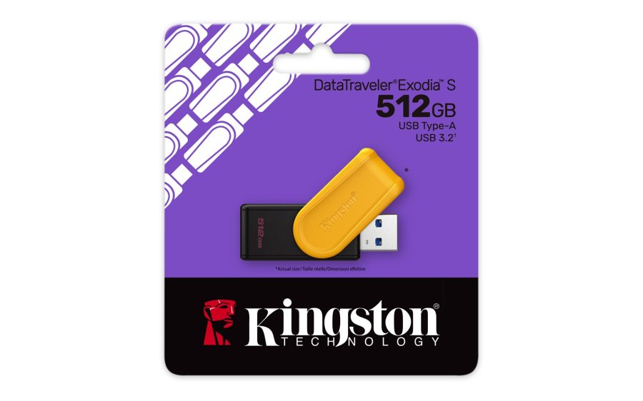 Kingston Technology DataTraveler 512 GB Portable USB 3.2 Gen 1 Exodia S (sort/gul) #5