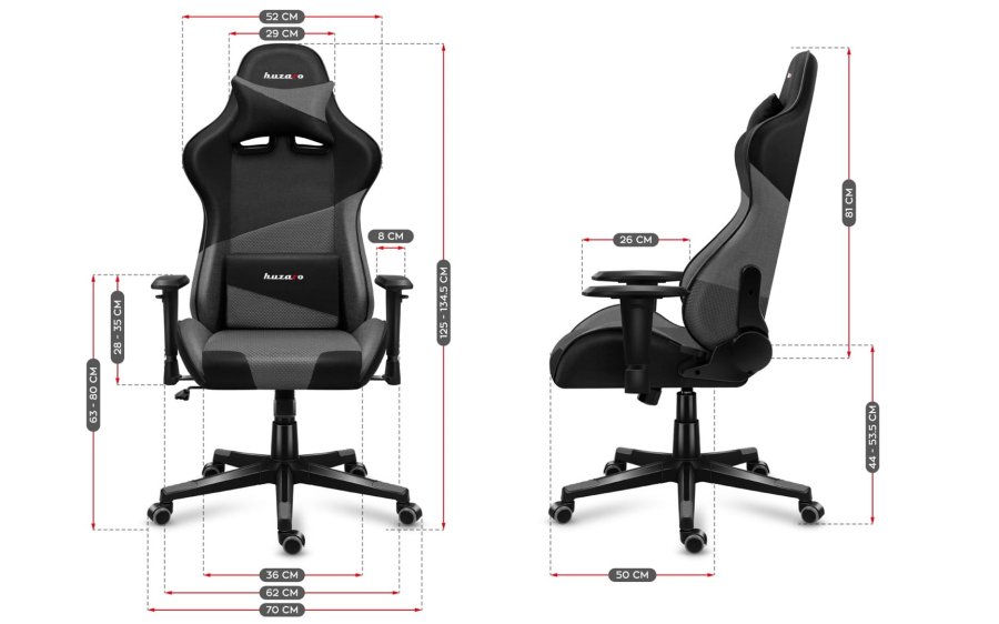 Huzaro Force 6.2 Grey Mesh gaming-stol #6