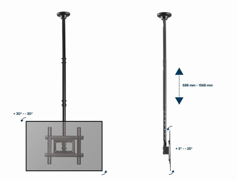 Gembird CM-70ST-01 tv-beslag 177,8 cm (70
