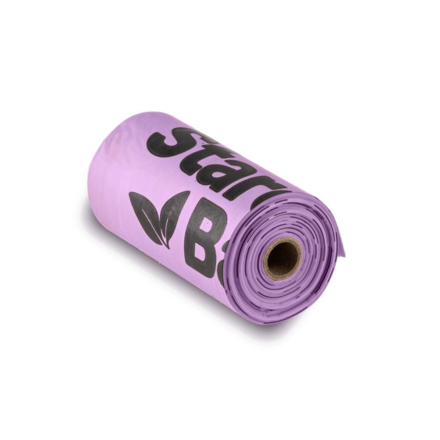 STARCHBAG BIO komposterbare poser til affring lilla  8x15 stk. #3