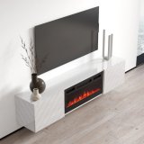 RTV LUXE-skab 182,6x34,5x37,5 hvid/blank hvid + sort pejs #4