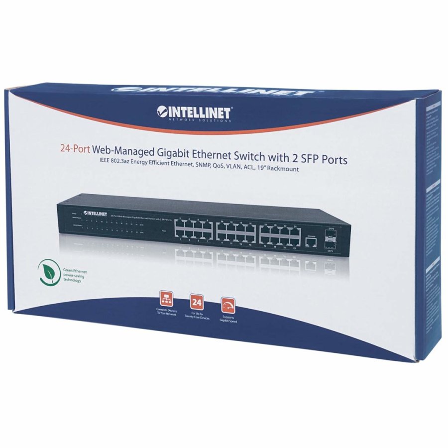 Intellinet 24-Port Network Switch, 24-Port (RJ45), Rackmount, Gigabit, 4 SFP, Ethernet Web-Smart, 10/100/1000 Mbit #3