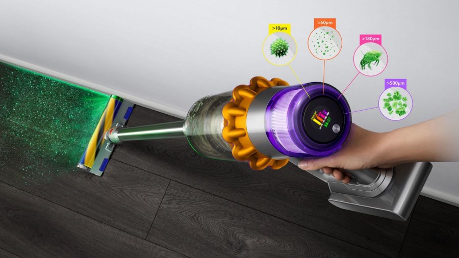 Dyson V15 Detect Absolute 2-i-1 stangstvsuger Batteri Dry Posels 660 W Nikkel, Gul #3