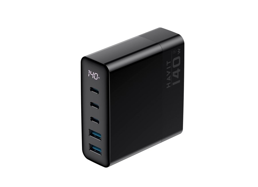 Havit UCLE004 EU - GaN rejseoplader med fem porte 140 W, sort #1