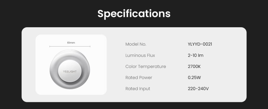 Yeelight natlampe med lyssensor Lite #2