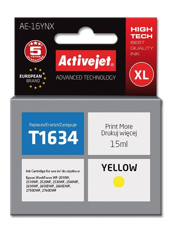 Activejet AE-16MNX blk til Epson printer, Epson 16XL T1633 erstatning; Supreme; 15 ml; magenta #1