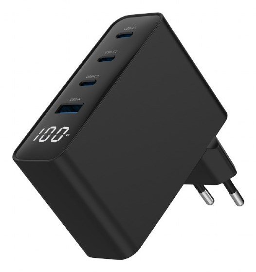 Gembird TA-UC-PDQC100LCD-01-BK oplader til mobil enhed Laptop, Smartphone Sort Vekselstrm Hurtig opladning Indendrs #2
