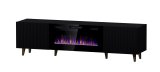 RTV-skab PAFOS EF med elektrisk pejs 180x42x49 sort mat #1