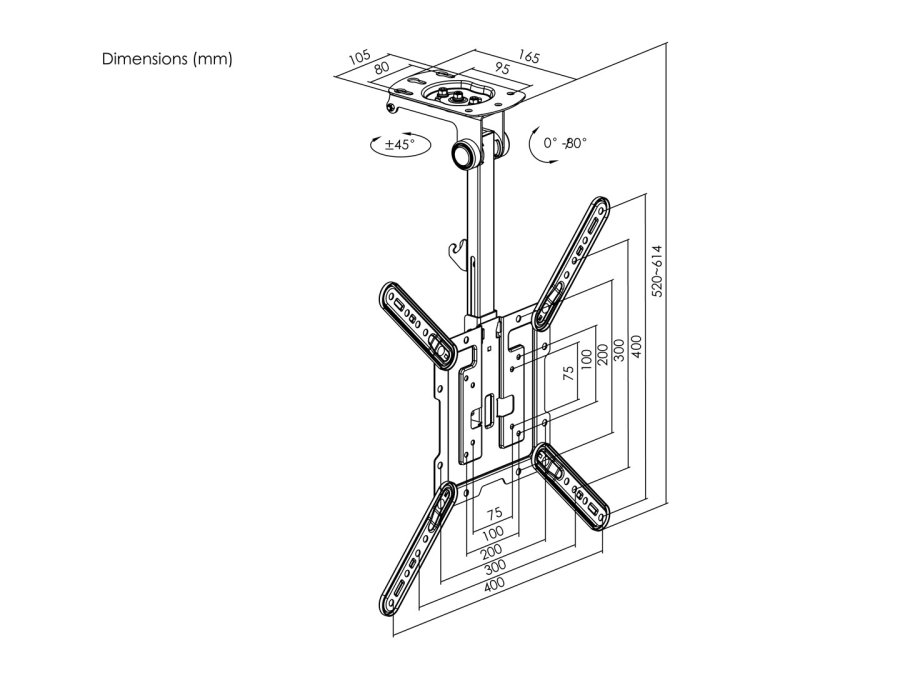 Equip 650375 tv-beslag 139,7 cm (55