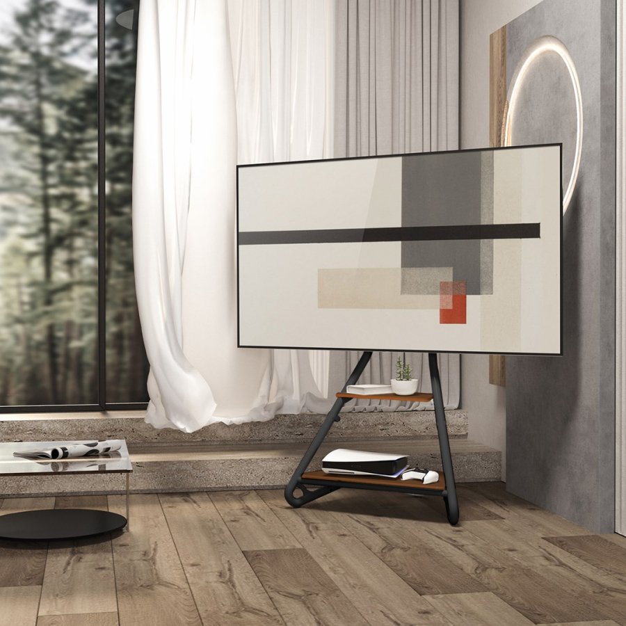Maclean fritstende tv-/hjrnebeslag, bauhaus-stil, trhylder i to etager, maks. 40 kg, 37-75'', MC-455 #4