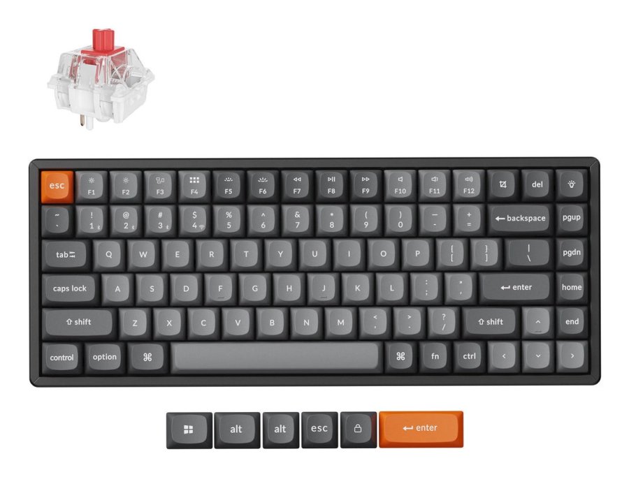 Keychron K2 Max tastatur Universel USB + RF Wireless + Bluetooth Sort, Gr� #1
