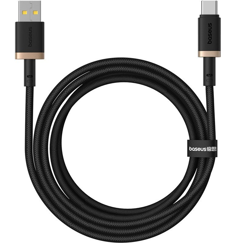 Baseus Dura USB Type A til Type C 60 W hurtigopladningskabel 2 m Sort, Guld #1
