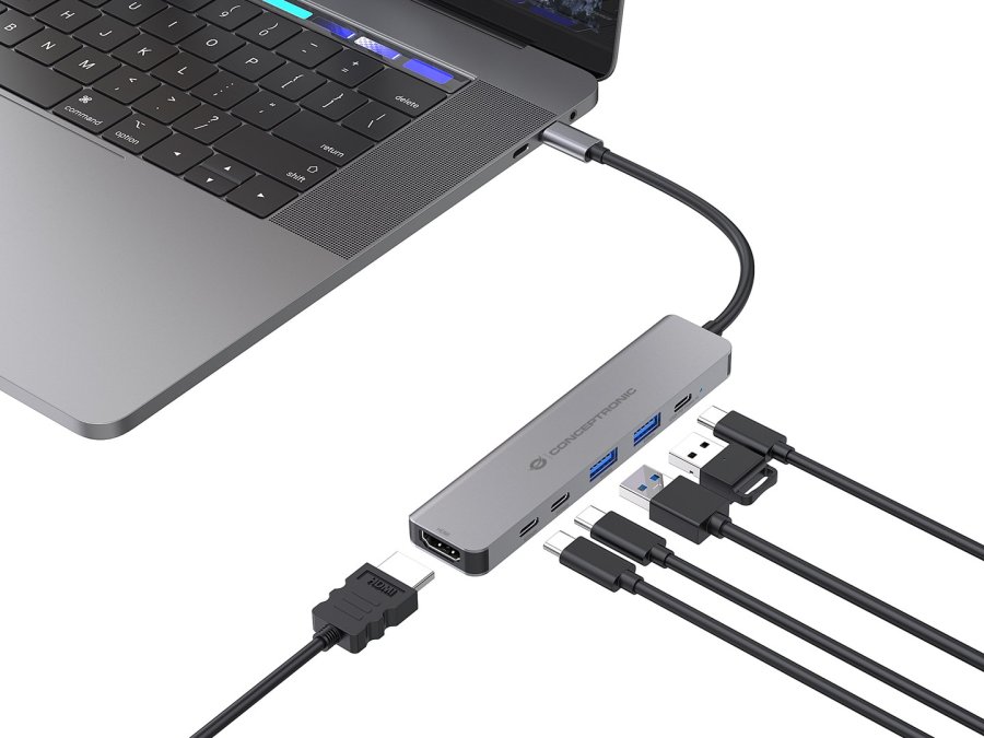 Conceptronic DONN33G dockingstation Ledningsf�rt USB 3.2 Gen 1 (3.1 Gen 1) Type-C S�lv #7