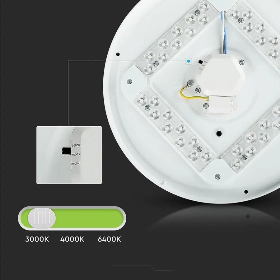 Plafond V-TAC VT-8436-M-N mlkeagtig 36W IP20 CCT 3000K-6400K 3900lm (SKU 217609) Hvid #8