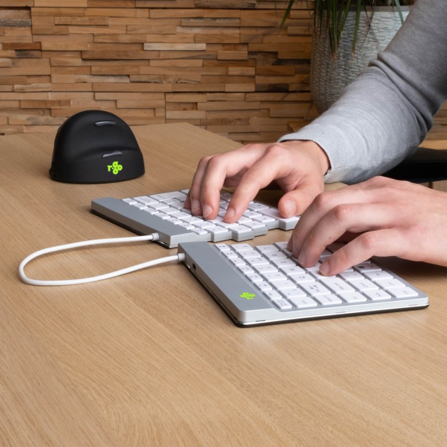 R-Go Tools Ergonomisch toetsenbord R-Go Split Break met pauzesoftware, gesplitst toetsenbord, QWERTY (US), Bluetooth, wit #9