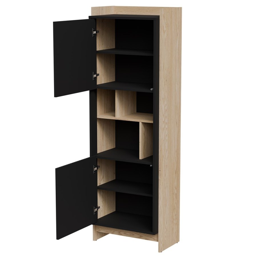 Cama PORTO 59x38x180 vitrineskab eg/sort #4