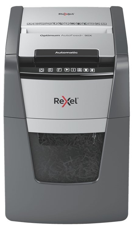 Rexel AutoFeed+ 90X papirmakulator Krydsmakulering 55 dB Sort, Gr #1