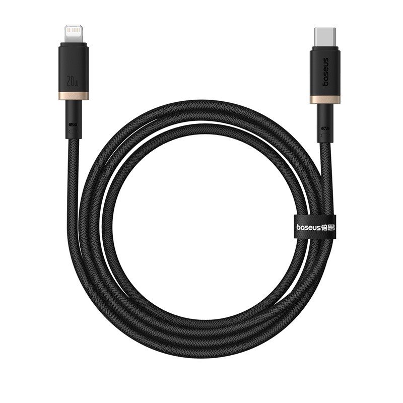 Baseus Dura Type C-hurtigopladningskabel til iP 20 W 1 m Sort, guld #1