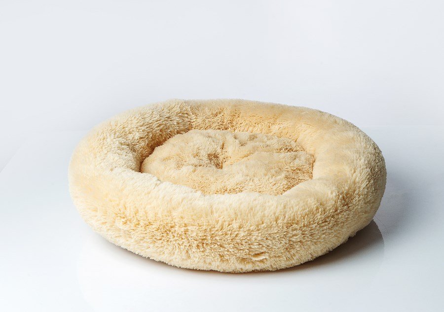 GO GIFT Shaggy creme L - seng til kledyr - 66 x 66 x 10 cm #1