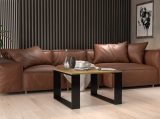 MODERN MINI bord 67x67x40 cm Hndvrker egetr/Sort #4