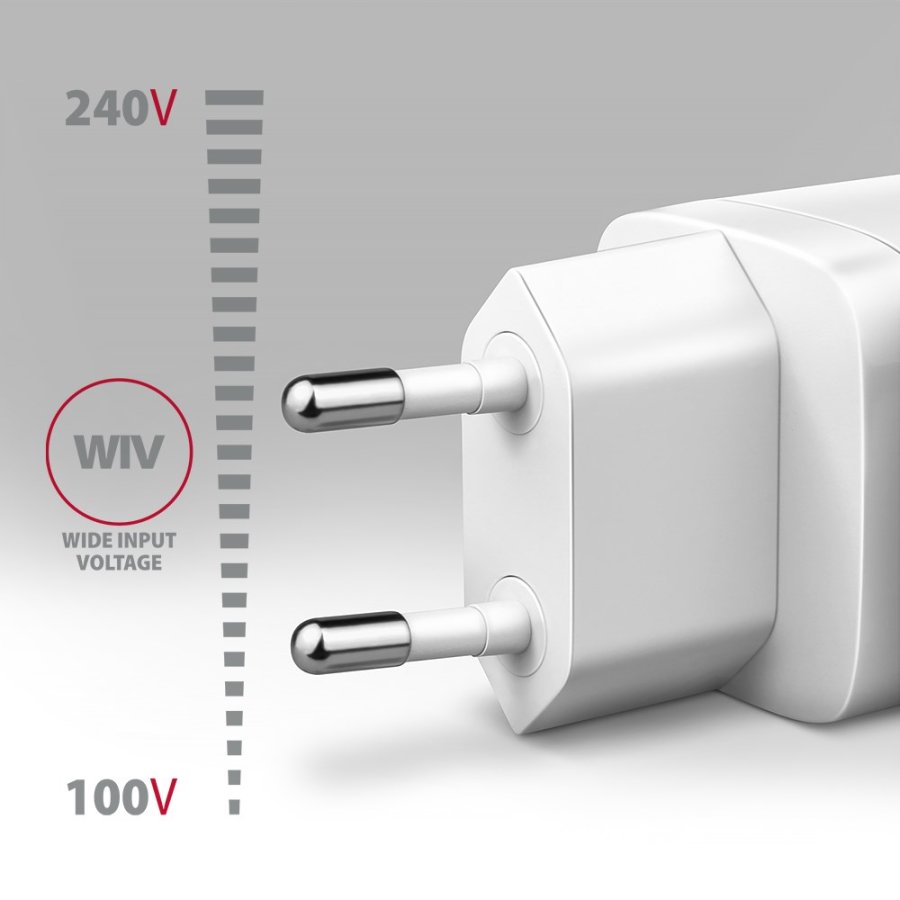 Axagon ACU-DPQ65W oplader til mobil enhed Mobiltelefon, Netbook, Laptop, Smartphone, SmartWatch, Tablet, Universel Hvid Vekselstrm Hurtig opladning Indendrs #4