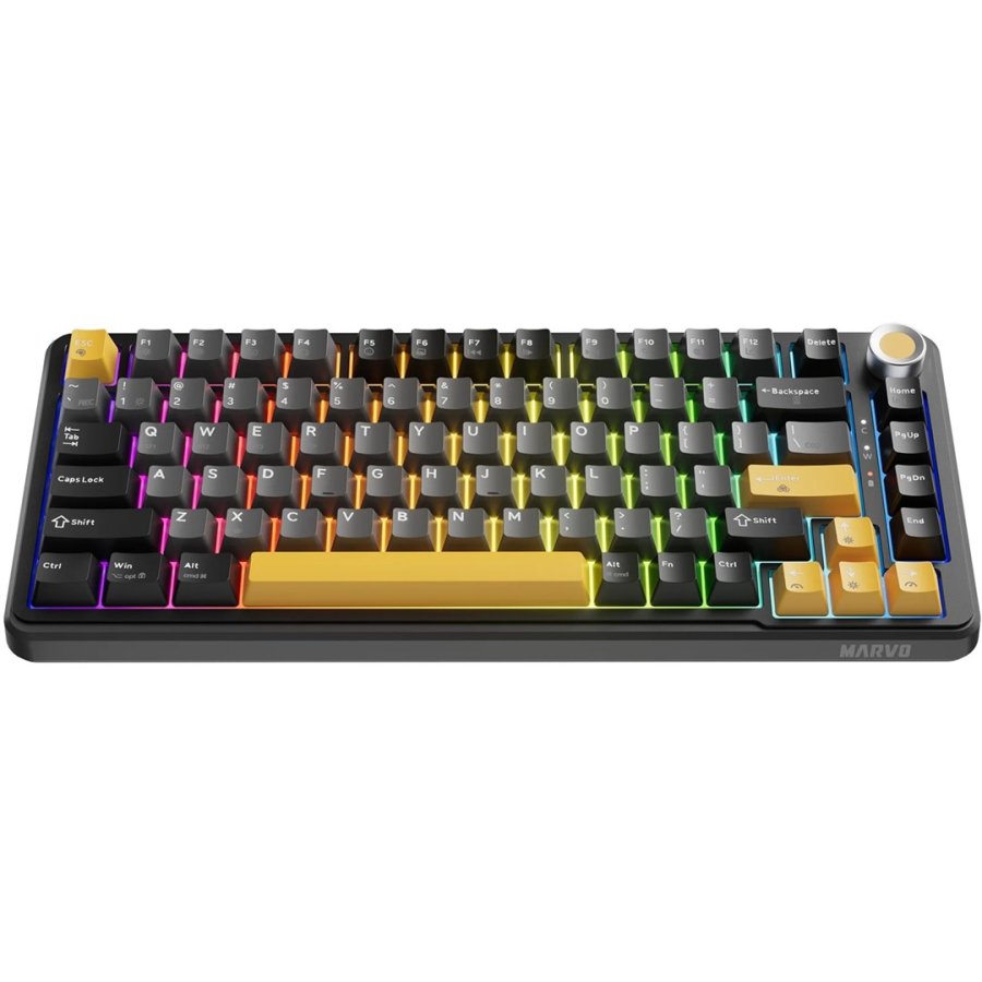 Marvo Titan 75 KG986W Wireless Mechanical Gaming Keyboard, Tri-Mode Connectivity, Wired, 2.4GHz & Bluetooth, Hot-Swappable Mechanical Switches, Vibrant RGB Backlighting, Full-Key Anti-Ghosting tastatur Spil QWERTY Engelsk Sort #2