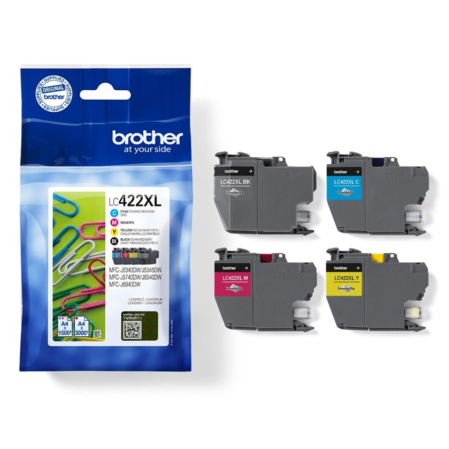 Brother LC422XLVAL blkpatron 4 stk Original Sort, Bl, Magenta, Gul #3