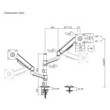 Ergo Office-holder/oph�ng til 2 sk�rme, gasfjeder, 17