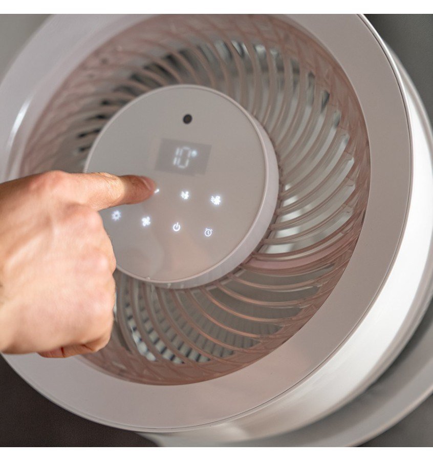Gestusstyret ventilator MPM HL-WP-03, 12-trins luftstr�msregulering, digitalt LED-display, fjernbetjening, effekt 24 W, hvid #7