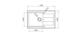 Granitvask med aflb  Pyramis Sparta Plus Lux 070 083 701 78X48 1B 1D Sort #4