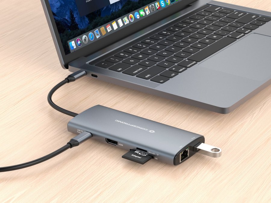 Conceptronic DONN06G Ledningsf�rt USB 3.2 Gen 1 (3.1 Gen 1) Type-C Gr� #9