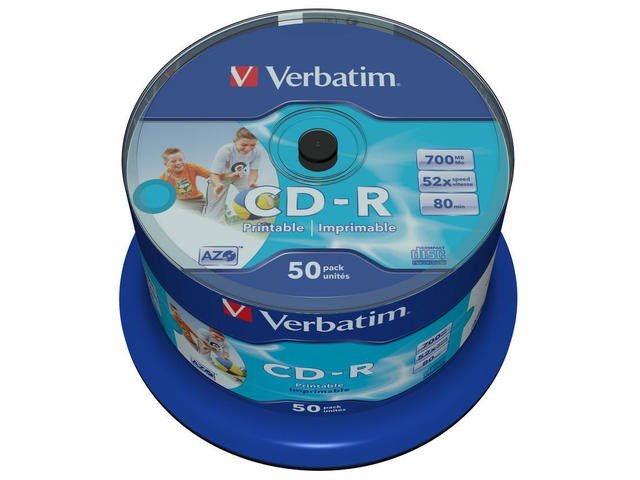 Verbatim CD-R AZO Wide Inkjet Printable no ID 700 MB 50 stk. #1