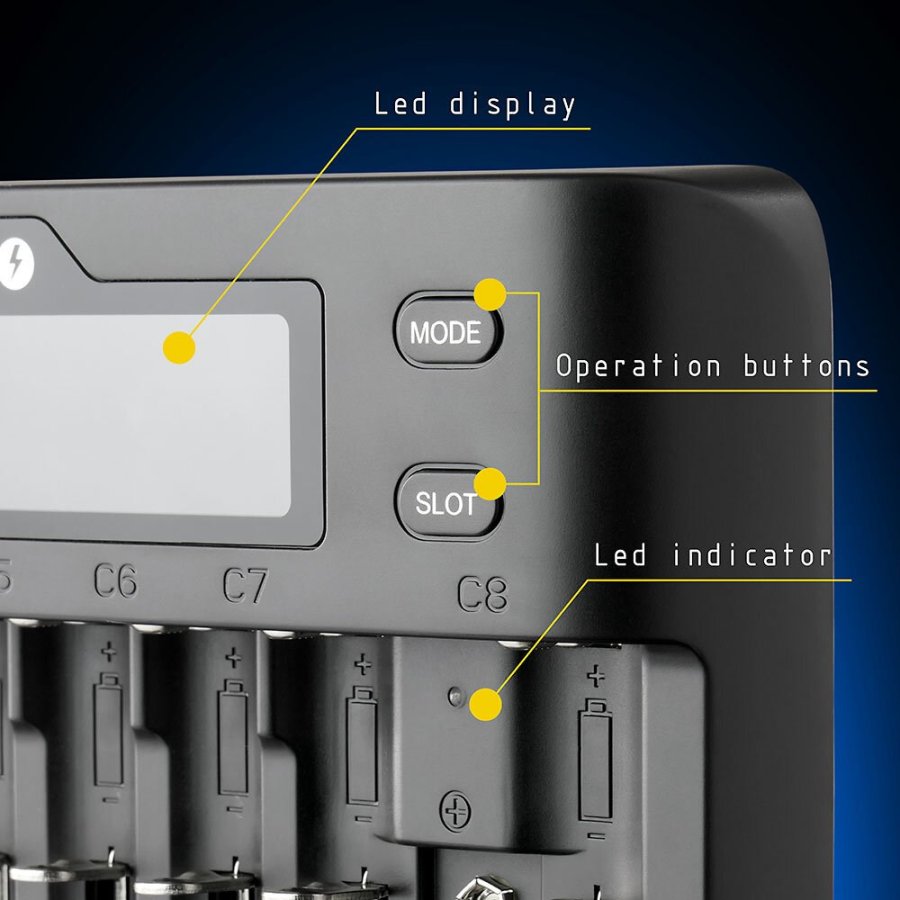 Batterioplader til Li-ion og Ni-MH genopladelige batterier everActive UC-800 #16