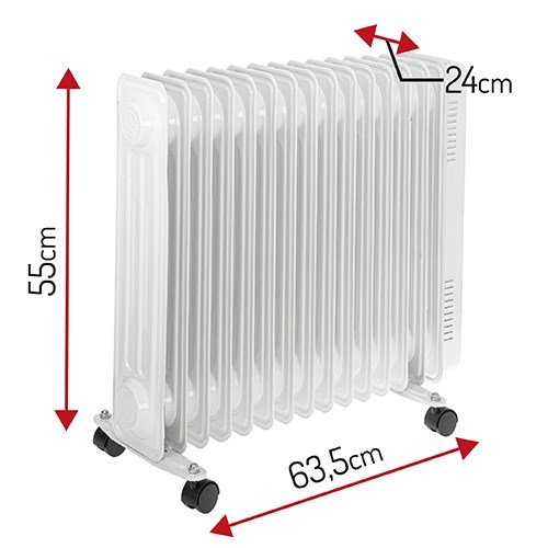 Adler AD 7819 varmeapparat Indendrs Hvid 2500 W Olie elektrisk omrdevarmer #8