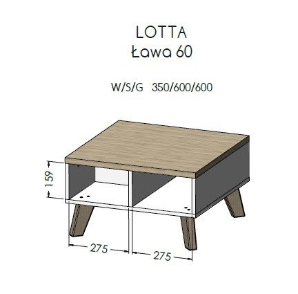 Cama LOTTA LAW 60 kaffe-, side- & endebord Kaffebord Firkantet form 4 ben #2