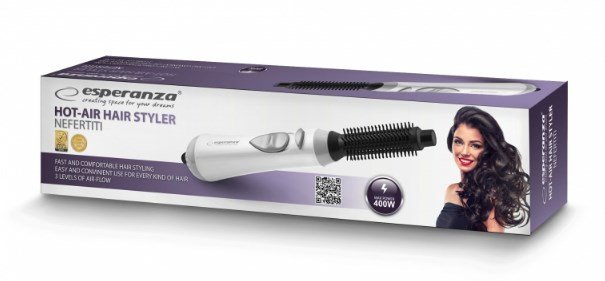 Esperanza EBL001W hrstyler Varmluftsbrste Varm Sort, Hvid 1,6 m 400 W #4