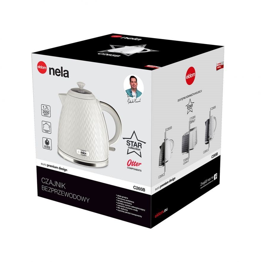 ELDOM C265B NELA elkedel 1,7 L 2000 W Hvid #5