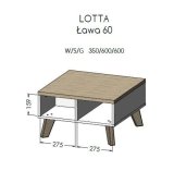 Cama LOTTA LAW 60 WOT+B kaffe-, side- & endebord Kaffebord Firkantet form 4 ben #2